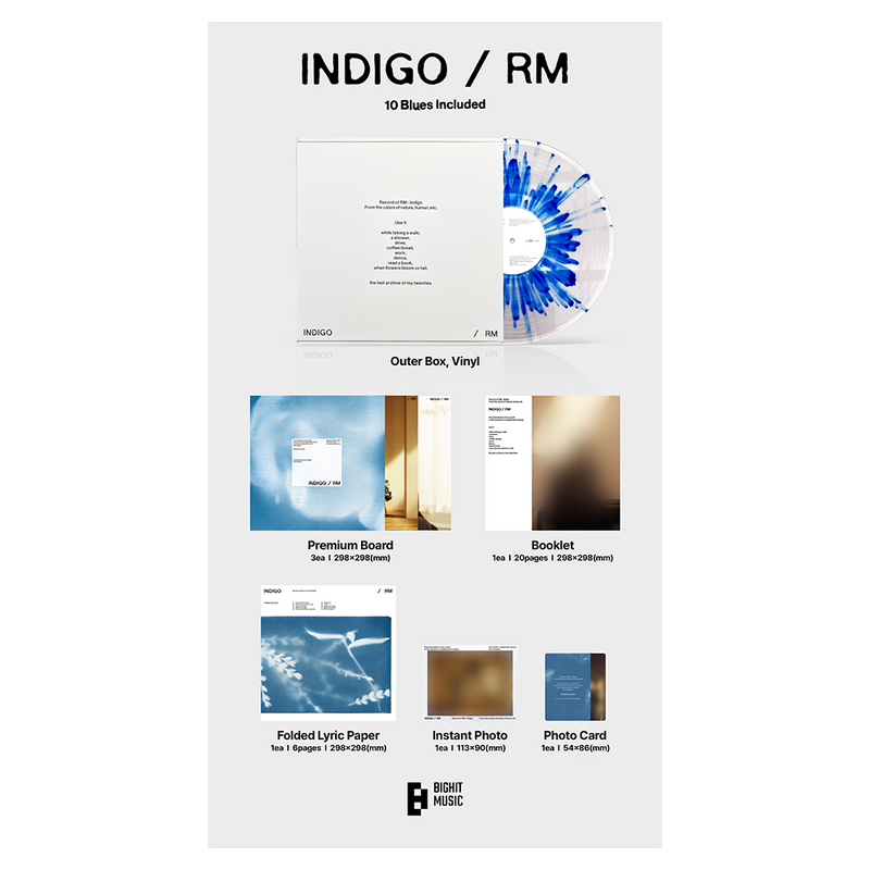 INDIGO by RM of BTS Clear & Blue Splatter Vinyl